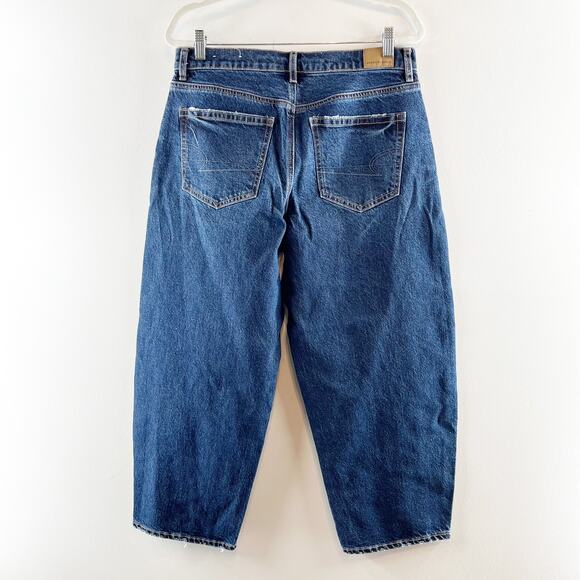 American Eagle Outfitters High Rise Stretch Denim Barrel Jeans Blue 8 Short - Picture 5 of 6